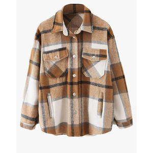 Hotouch Womens Casual Wool Blend Plaid Flannel Shackets Jacket Button Down Shirt Coat (Z-Grey, X Large) Hotouch Womens Casual Wool Blend Plaid Flannel Shackets Jacket Button Down Shirt Coat (Z-Grey, X Large)