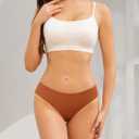 Seamless Underwear for Women No Show Hipster Bikini Panties Low Rise Cheeky Breathable Soft Invisible Briefs 6 Pack, Large
