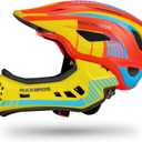 ROCKBROS Kids Full Face Helmet Kids Bike Helmets Lightweight Toddler Mountain Bike Helmet Detachable for MTB BMX Skating Cycling Scooter Safety Bicycle Helmets for Youth Child Boys Girls Ages 3-16 (S(19.3-22inch), Orange Yellow)
