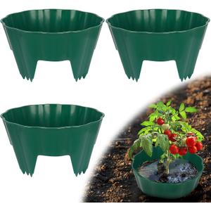 3 Pack of 12 Inch Planting Grow Rings, Planting Protective Round Garden Edging, Keeping Plants Separated, Weed Control and Directing Water to the Roots (12 Inch - 3 Pack - Green)