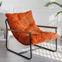 MAXYOYO Modern Accent Chair, Comfy Living Room Chair with Metal Frame, Orange, 34.6"D x 29.5"W x 29.5"H