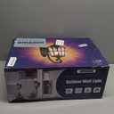 LONEDRUID Dusk to Dawn Sensor Outdoor Wall Light Fixtures Black Roman 17.71" H Exterior Wall Lantern Waterproof Sconce Porch Lights Wall Mount for House Garage Doorway, ETL Listed (Black & Gold Trim)