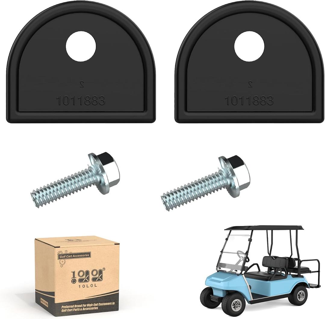 10L0L Golf Cart Front Top Strut Mount Pads with Stainless Steel Screws Kit for Club Car DS 1982-2000 Up