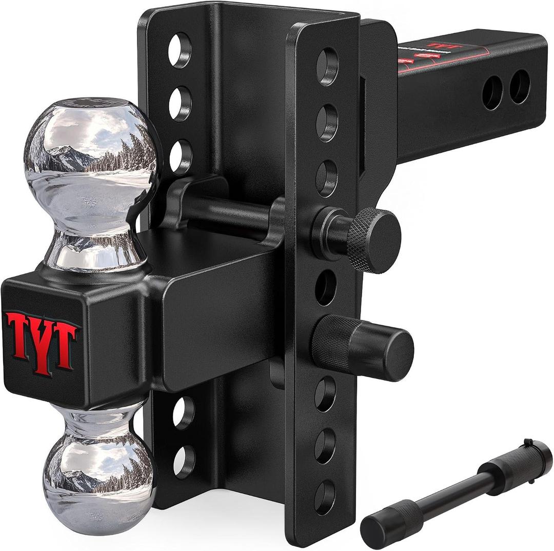 TYT Adjustable Dual-Ball Hitch Ball Mount for 2-1/ 2 in Receiver