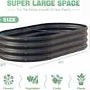 AHEONLAR 3 Pack 6 x 3 x 1ft Galvanized Raised Garden Bed, Oval Durable Planter Boxes Outdoor for Vegetables, Fruits, Flowers and Plants, Quick Assembly, Black