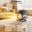 Space Heaters for Indoor Use, 1500W PTC Electric Heaters with Thermostat, Small Portable Heater with 90Adjustable Angle, Fast Safety Heat, Overheat Protection, Small Heater for Indoor/Outdoor Use