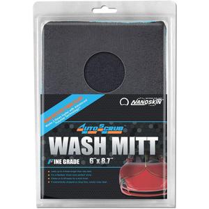Nanoskin AUTOSCRUB Fine Grade Wash Mitt,Weft Knitted Microfiber [AS-016] Blue, 6" x 8.7"