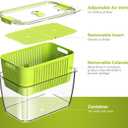 LUXEAR Fruit Vegetable Storage Container, 4 Pack Fresh Containers for Fridge with Lids BPA-Free Produce Refrigerator Organizer for Fruit, Veggie, Berry, Meat Storage Keep Fresh Longer-Green