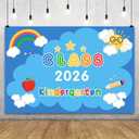 Preschool Graduation Backdrop 5x3ft Class 2026 Kindergarten Background, 5ftx3ft