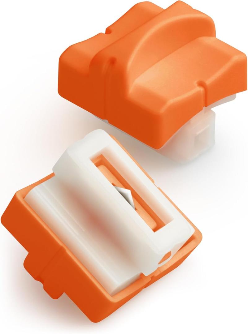 Firbon 2Pcs Refill Blades for A4 A5 Paper Cutter, Spring-Loaded Safeguard Design Replacement Blade for Paper Trimmers (Orange)