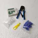 RJ45 Crimping Tool Kit Ethernet Crimp Set, RJ-11, 6P/RJ-12, 8P/RJ-45 Crimp, Cut and Strip with 20PCS CAT5 CAT5e Connectors, Covers,1 Network Cable Tester 1 Wire Stripper