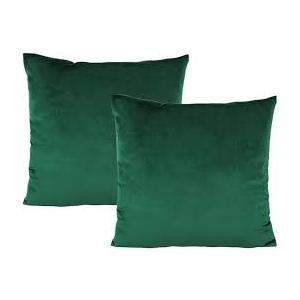 Set Of Two Velvet Pillow Covers, Green 20"x20"