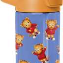 Simple Modern Daniel Tiger Kids Tritan Plastic Summit Water Bottle | 12 oz BPA-Free Cup with Covered Leak Proof Straw Lid for Boys, Girls, Toddlers | Dances