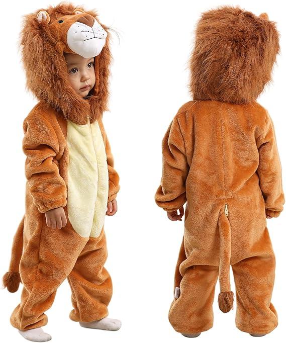 TONWHAR INFANTS TODDLERS HALLOWEEN COSPLAY LION COSTUME KIDS ANIMAL OUTFIT SNOWSUIT 40,14