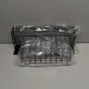 Wawocs Fruit Basket for Kitchen Counter 2 Tier Fruit Bowl, Stackable Wall Mounted Hanging Fruit Basket Wire Baskets with Wood Lid with 4 Banana Hanger Hooks, Onion Basket, Fruit and Vegetable Storage