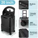 Bulyoou 20 Inch Ride on Luggage with Seat for Kids Expandable Ride on Suitcase with Spinner Wheels and Locks for Travel