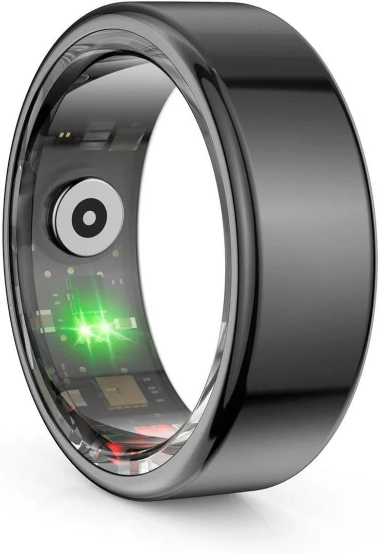 Smart Ring, IP68 Smart Ring for Women Men w/Sleep Heart Rate Blood Pressure Oxygen Monitor Bluetooth Health Ring for Smartphone, 5-6 Days Battery Life, Black #10