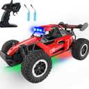 Remote Control Car for Kids 3 4 5 6 7+, 20 KM/H High-Speed RC Cars with LED Lights, 2.4GHz 2WD Monster Truck Toys,Toy Cars for Girls Boys,Christmas & Birthday Gifts,Upgraded Anti-Collision ShaftRed