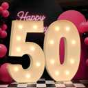Tongjoy 3FT Marquee Numbers 50, Light up Numbers for 50 Birthday Decoration, Large Light Up for 50 Years Old Birthday Party, Anniversary Party Decor Birthday Sign, Pre-Cut Foamboad Mosaic DIY