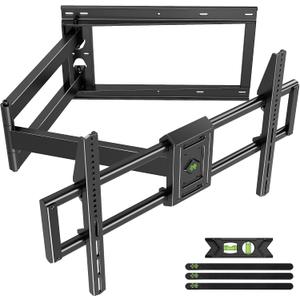 USX Mount Long Arm TV Wall Mount for Most 50-100 inch TV 40 Inch Extension Full Motion TV Mount，Pre-Assembled Wall Mount with Swivel and Tilt Up to 150lbs Fits 8″/12″/16″/24″ Studs VESA 900x600mm