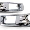 For Cadillac CTS Fog Light Cover 2008-2015 Driver and Passenger Side Pair/ Set | Chrome | w/ HID Headlights | DOT/ SAE Compliance | GM1038112 + GM1039112 | 15904574 + 15904575