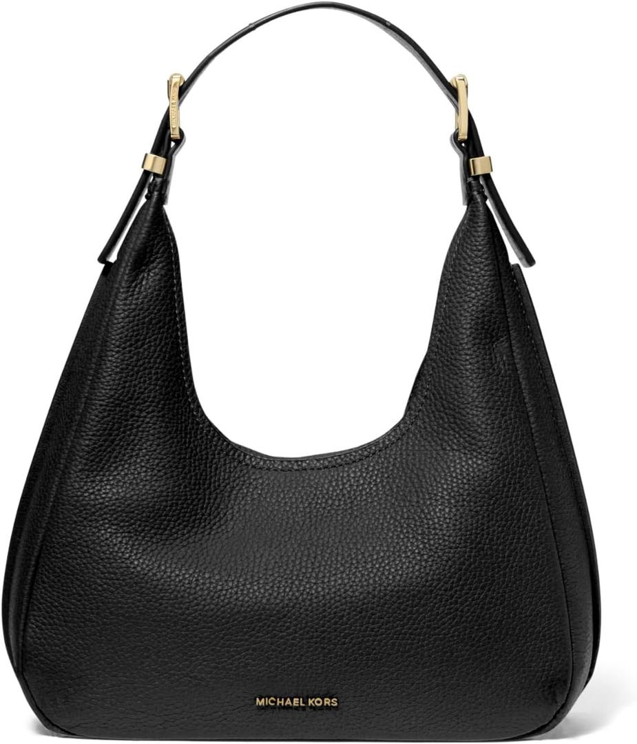 Michael Kors Women's Nolita Small Hobo Shoulder Bag (Gold-tone Hardware/Black)