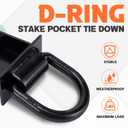 Lonffery Stake Pocket D Rings, 4PCS 18000lbs Heavy Duty Stake Pocket Tie Down for Utility Trailers and Flatbed Cargo Trucks