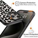 Compatible for iPhone 15 Pro Case Cute Aesthetic - Durable Shockproof 6.6 ft Drop Impact Phone Case Cover with Funny Fashion Big Black Leopard Print 6.1" Black