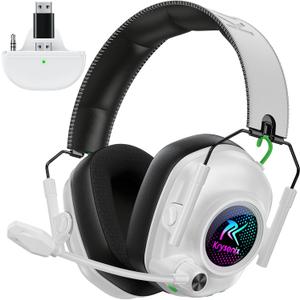 Wireless Gaming Headset with Noise Canceling Mic for Xbox Series X|S, Xbox One, PC, PS5, PS4, Mac, Switch, 2.4 GHz Wireless & Bluetooth 5.4 Gaming Headphones, 50Hr Battery, 50mm Drivers(White)