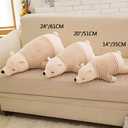 MMTTAO Stuffed Polar Bear Animal Plush Toy 14 Inch Small White Sleeping Bear Animal Stuff Soft Plushies Cute Dolls Collection Huggable Pillow Cushion Birthday Gift for Kids Child Boys Girls, 14Inches, 14"/35CM
