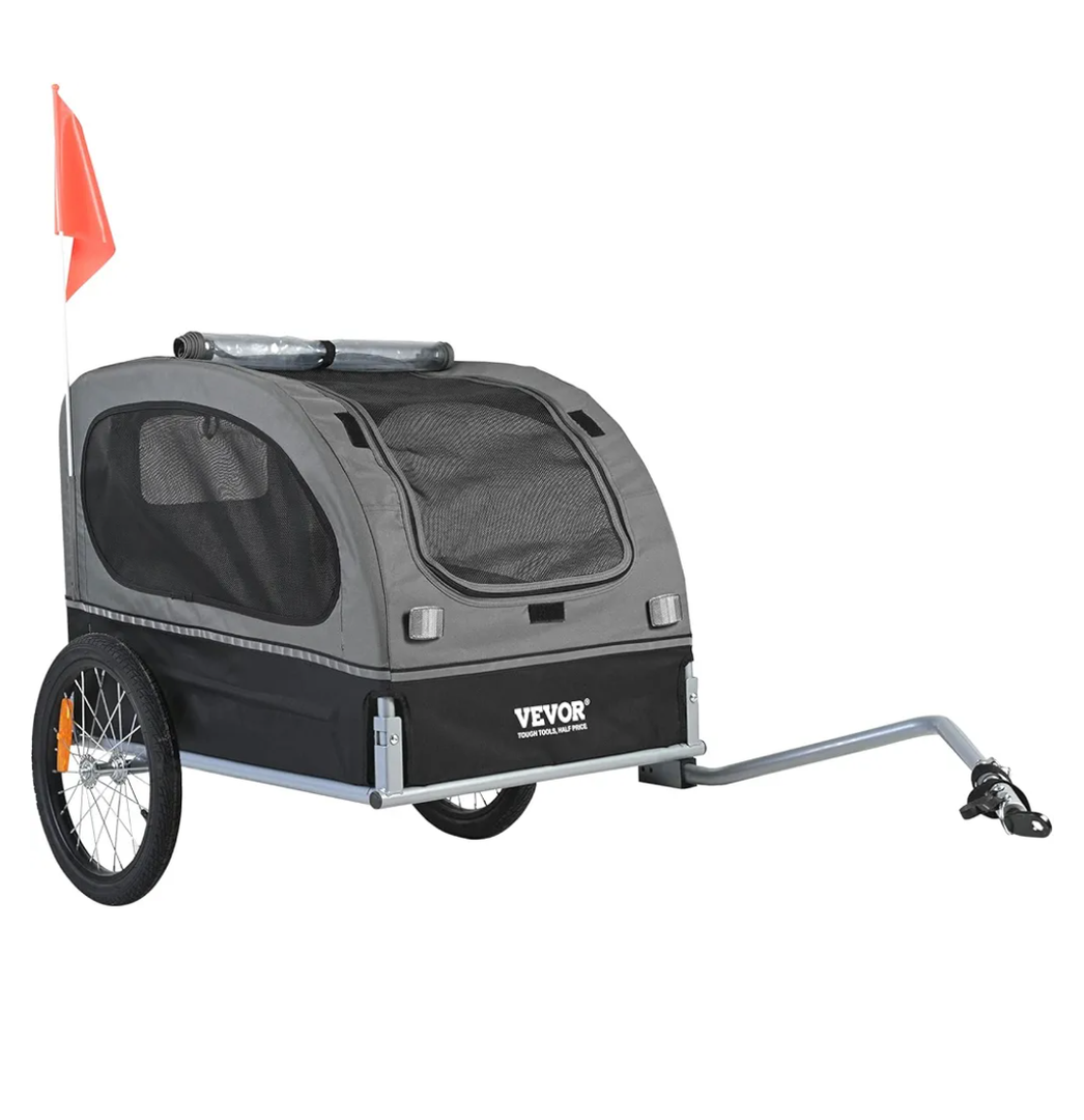 VEVOR Dog Bike Trailer, Supports up to 66/88/100 lbs, Pet Cart Bicycle Carrier, Easy Folding Frame with Quick Release Wheels, Universal Bicycle Coupler, Reflectors, Flag, Collapsible to Store
100+ bought in past month