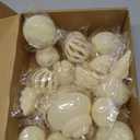 Decor 18 Pcs Velvet Christmas Tree Ornaments Set, Cream