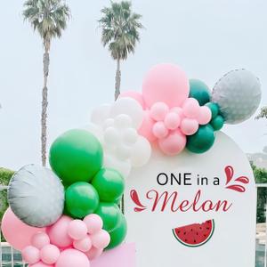 One in a Melon Decal,Watermelon Themed Kids Party Supplies Decorations for Baby Shower,1st Birthday Party Decor,Watermelon Style One in a Melon Backdrop Sticker