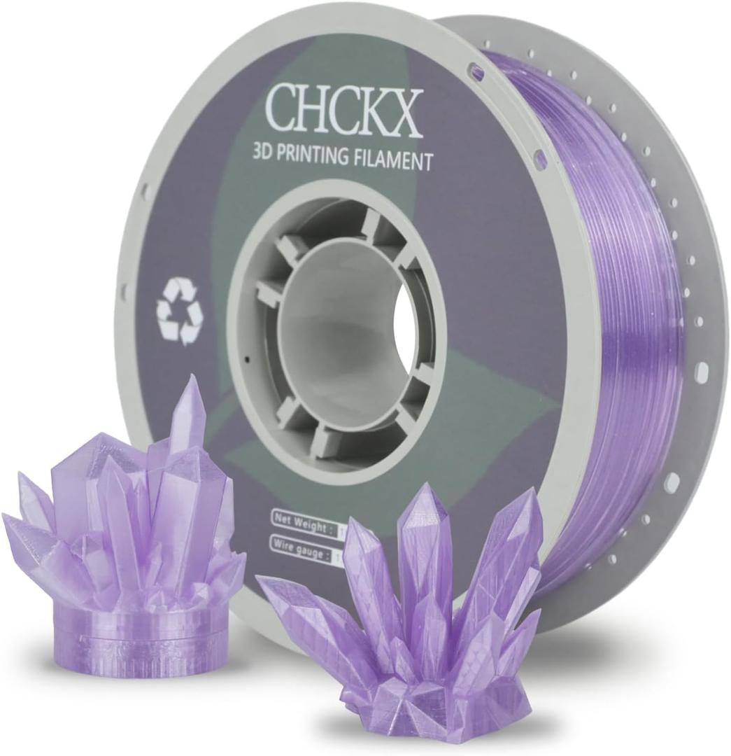 PETG 3D Printer Filament, Dimensional Accuracy +/- 0.03 mm, 1kg Spool(2.2lbs), 1.75 mm Fit for Most 3D PrintersFlash Purple