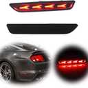 Smoked Lens Red LED Lamps Rear Bumper Side Marker Lights For 2010 2011 2012 2013 2014 Ford Mustang