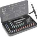 The Original Patented Screwdriver Set 24 in 1 Magnetic Ratchet with Precision Bits Ideal for Home Repairs, DIY Projects, and Electronics Ergonomic Rotatable Ratchet Handle and Storage Case Holiday Gift, Grey