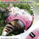 Cat Harness and Leash for Walking Escape Proof Soft Adjustable Cat Leash Breathable Comfortable Vest Easy to Wear Kitten Harness for Outdoor Travel (Pink, M 13-18lb)