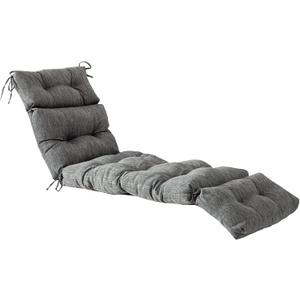 QILLOWAY Indoor/Outdoor Chaise Lounge Cushion, Spring/Summer Seasonal Replacement Cushions. (Charcoal Black/Grey)