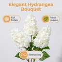 3PCS Fake Flowers Hydrangea Artificial Flowers 28" Long Stem White Faux Flowers for Vase, Real Touch Silk Flowers Dcor for Floral Arrangement Home Farmhouse Office Hotel Decoration