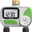 Sprinkler Timer Water Timer for Garden Hose 2 Zone, Auto Faucet Hose Timers and Irrigation System for Yard Greenhouse, Waterproof Digital Sprinkler Controller with Pure Brass Inlet for Lawn