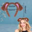 Christmas Reindeer Antlers Headband,Tail,Paws,Face Stickers, Halloween Festival Parties Dress up (Dog Brown)