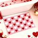 MEHOFOND Valentine's Day Bathroom Rug, Pink Red Love Heart Tufted Bath Mats, Soft Valentines Day Bath Mat for Bathroom Decor Non Slip Absorbent Rectangle Shower Rug Front Door Mat, 17x24 in, Pink
