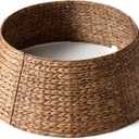 36 In Large Christmas Tree Collar - Woven Hyacinth Tree Collars for Artificial Trees - Rattan Rustic Farmhouse Basket for Tree Base Cover with Cord Cut-Out for 7.5ft 9ft 10ft Tree (Brown)