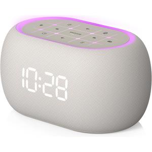 ANJANK Alarm Clock Radio with Dual Alarm for Bedroom, 7-Color Night Light, 0-100% Dimmer, 8 Sounds + Gentle Light Wake UP,16-Level Volume, Small FM Radio with Sleep Timer, Digital Clock for Teens,Kids