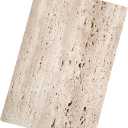 Hole Stone Right Angle Marble Slab Surface Plate with Non-Slip Mat Decorative Tray for Home (Beige Travertine 11.8x7.87x0.39)