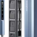 Mini Electric Screwdriver Cordless Set 3.7V, 42-in 1 Magnetic Bits Screwdriver Set with 5 Torque Settings, Demagnetizer/Magnetizer, LCD Display, LED Lights,Repair Tool Kit For Laptop/Phone/Camera/Toys (Blue)