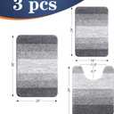 OLANLY Bathroom Rugs Sets 3 Piece, Soft Absorbent Microfiber Bath Mats and U-Shaped Contour Toilet Rug, Machine Wash Dry, Plush Shaggy Bath Mat Set for Bathroom (30"x20"+24"x16"+24"x20", Grey)