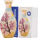 3D Puzzle Vase for Adults - DIY Flower Planter Jigsaw Puzzle Kit, Decorative Art Jar Craft for Home Decor, Reusable Vases Creative Gift & Garden Craft Project (Cherry Blossom)