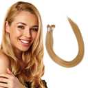 U Tip Hair Extensions by Everlong, Remy Human Hair, Fusion Glue Adhesive Method, Premium Keratin 56 gram Bundles, 20" #15 Honey Blonde