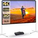 Portable Projector Screen 60inch,Movie Projection Screen,Indoor Projection Screen and Stand, 16:9 Projector Screen 4K HD Wrinkle-Free Lightweight